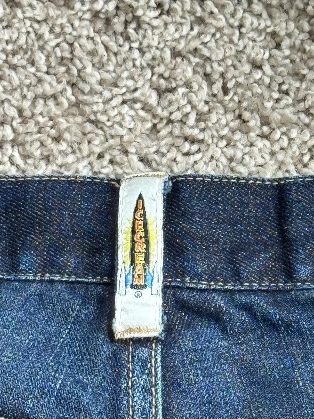 RARE Billabong Boys Club Ice Cream embroidered distressed Jeans skull medium